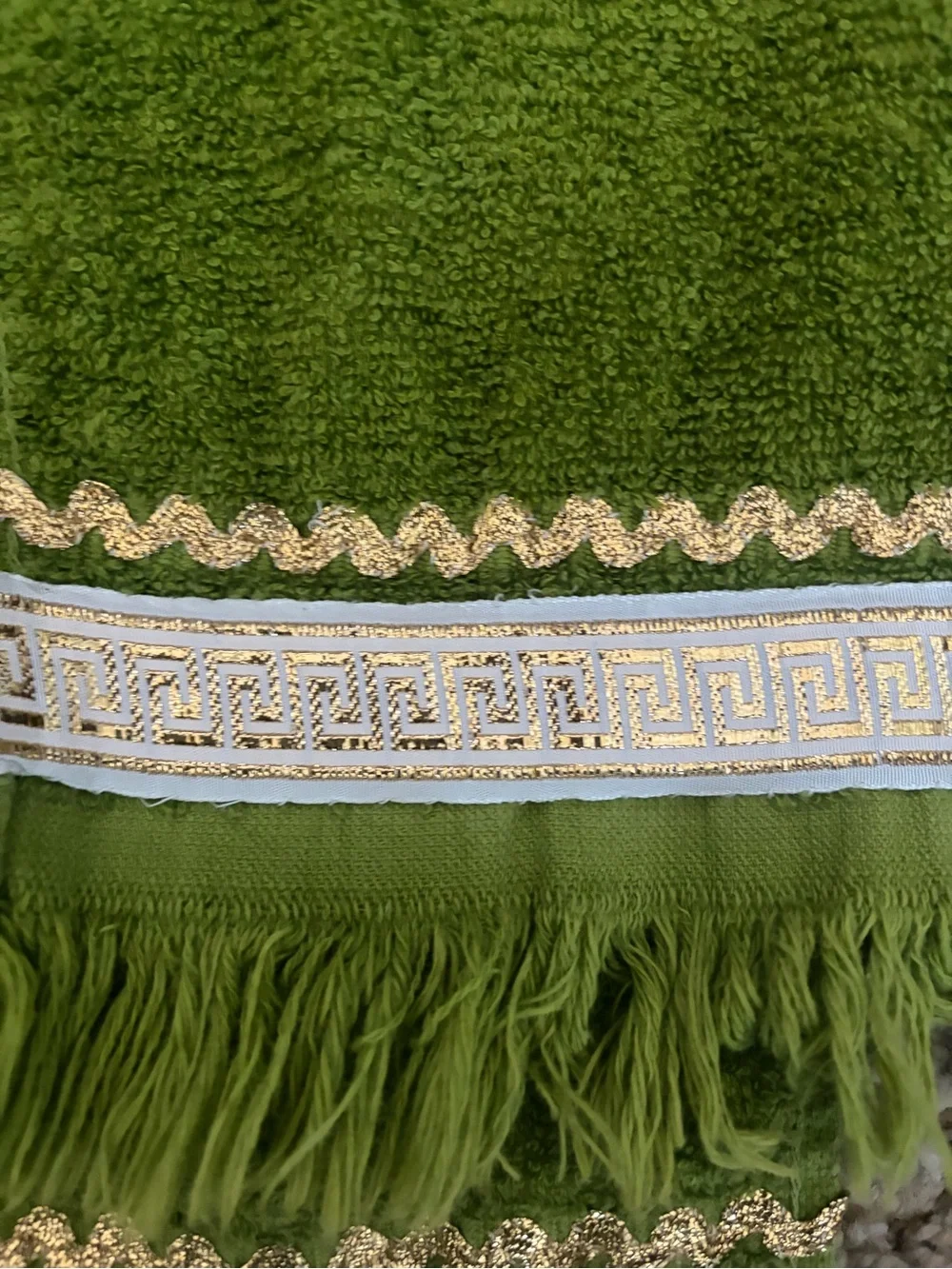 Canon Green Fringe Decorative Hand Towels - Set of 3